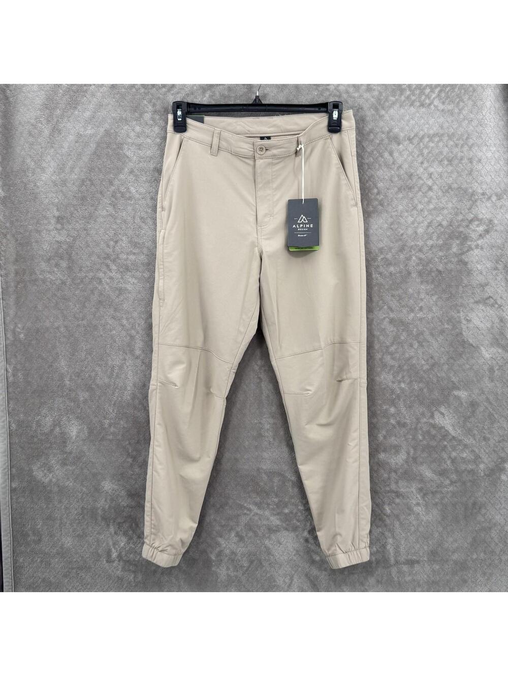 Alpine Design Trailhead Jogger Pants Mens 32 Beige Modern Slim Fit Hiking UPF 50